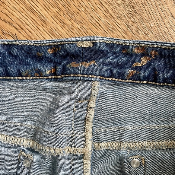 Seven7 Rolled Cuff Medium Wash Denim Blue Jean Shorts 10 - Picture 6 of 7